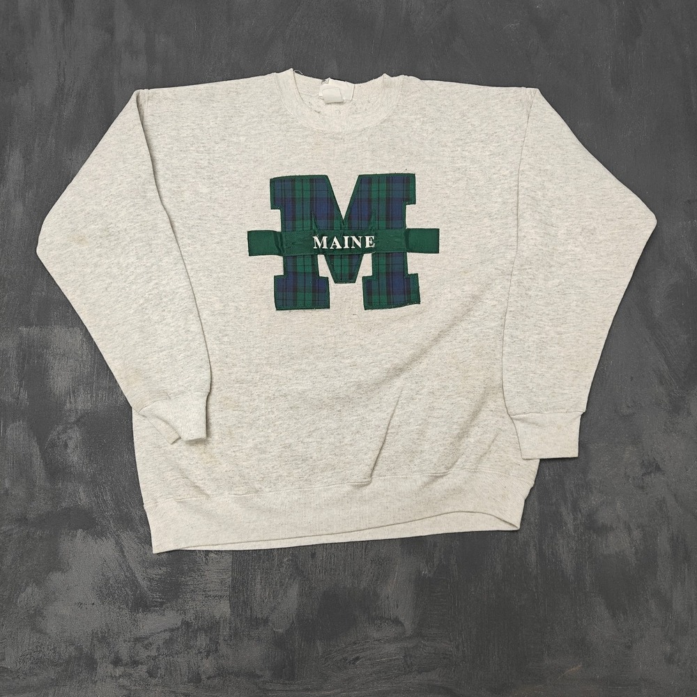 Vintage Maine sweatshirt mens XL Grey 1990s Lee New York Usa